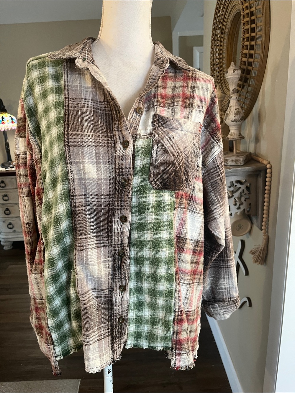 BDG Women's Multi-Color Plaid Button-Down Shirt Jacket
